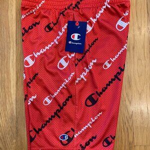 NWT Champion Boys Mesh Shorts RED Size LARGE